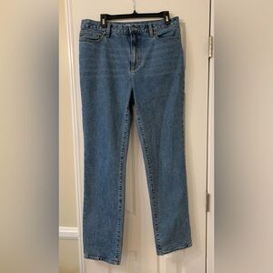 Lands End High Rise Straight Leg Jeans Women’s 12 Medium Blue Denim